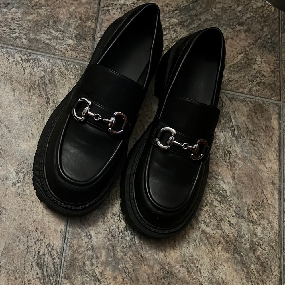 Platform lug sole loafers